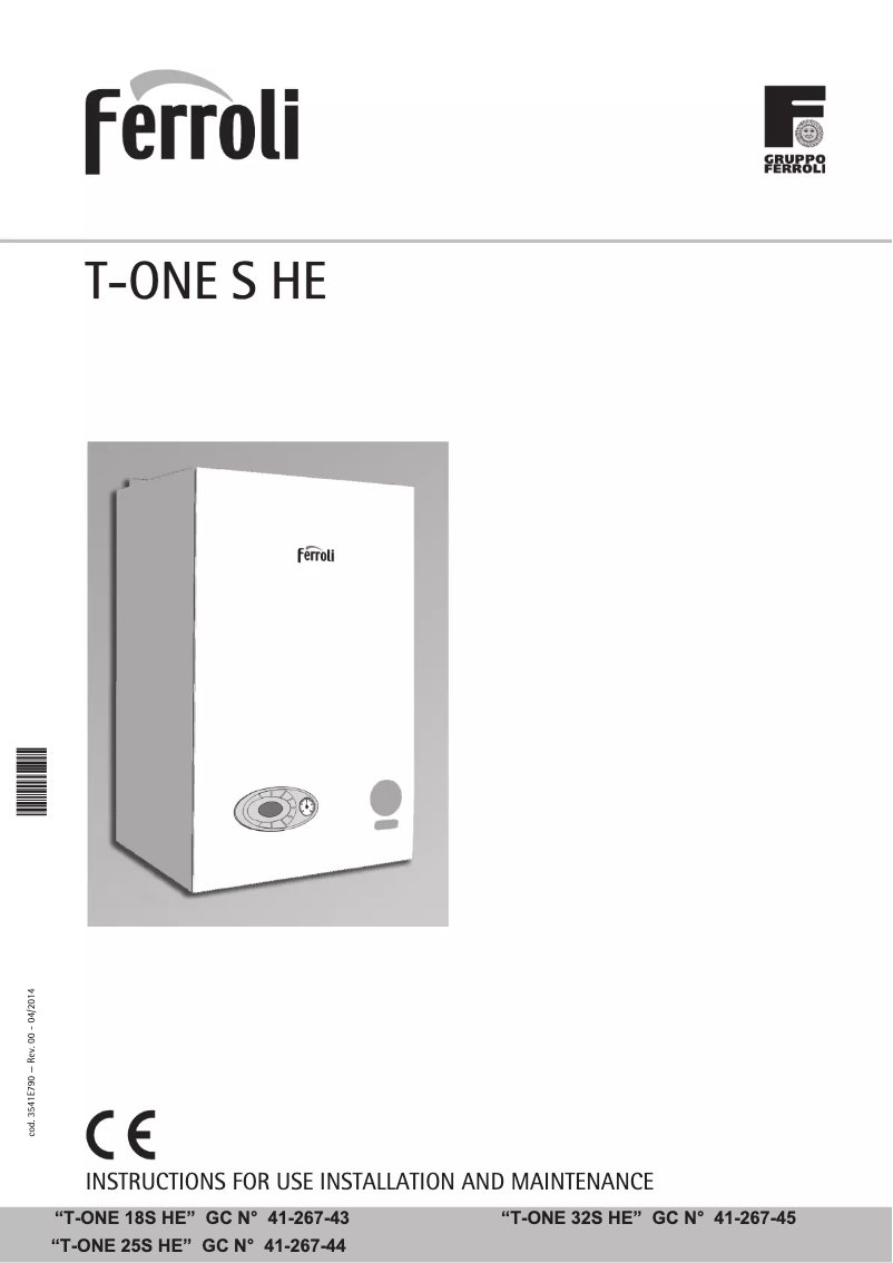 Page 1 of the manual User Manual Ferroli T-One 25S HE