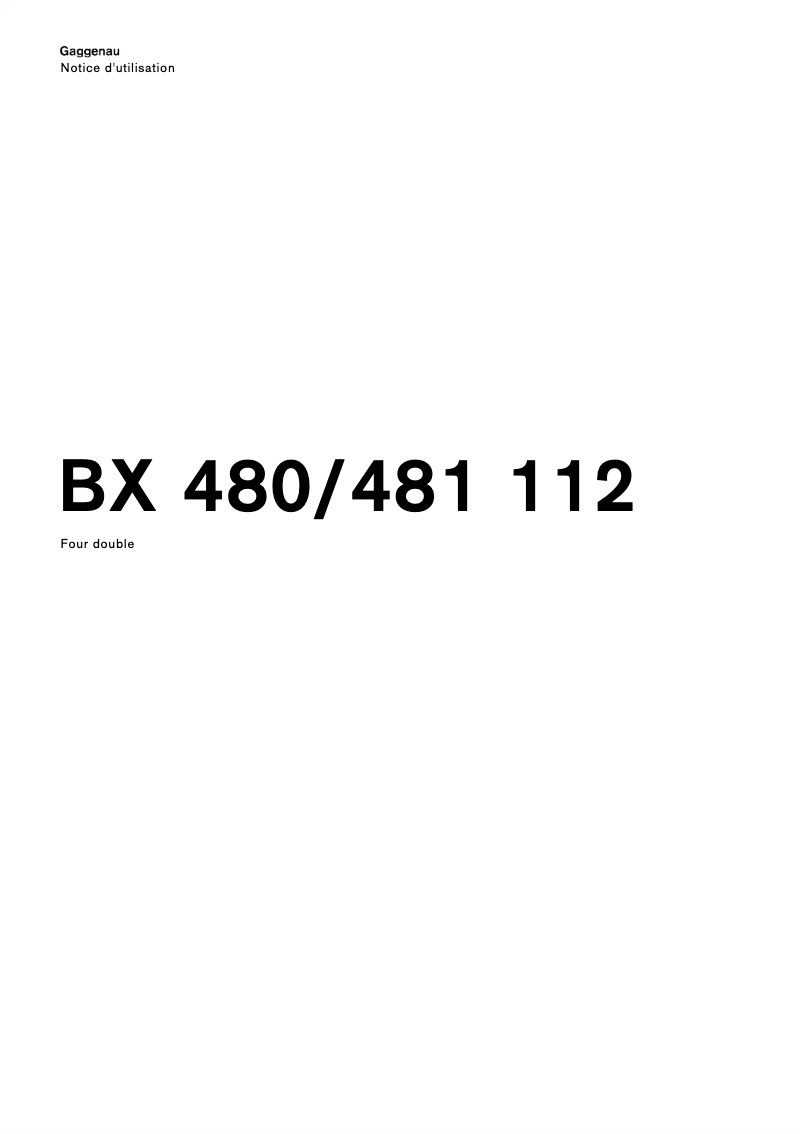 First page image of the manual for BX481112