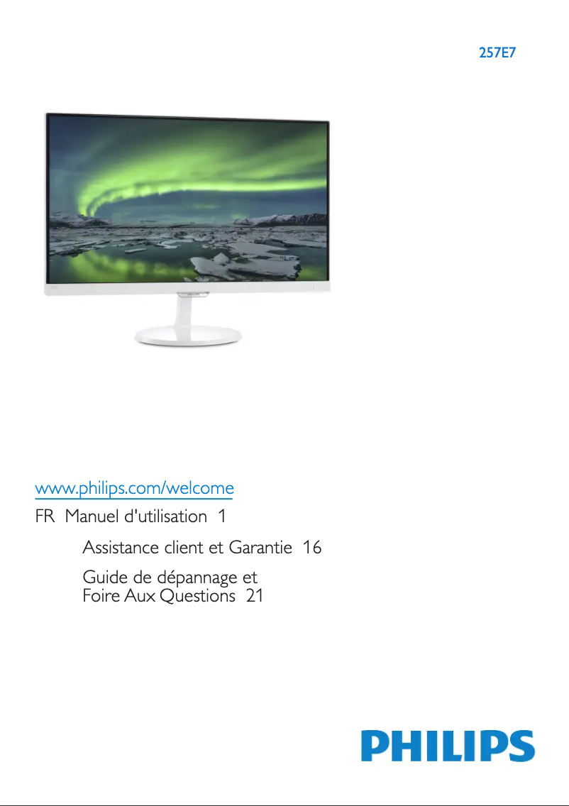 First page image of the manual for 257E7QDSB