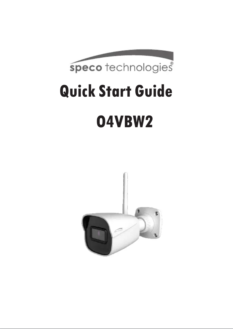 Page 1 of the manual Quick Start Guide Speco Technologies O4VBW2