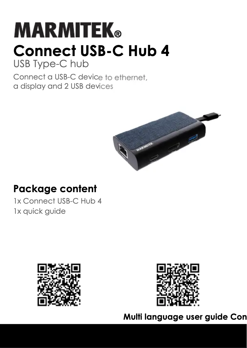 Page 1 of the manual User Manual Marmitek Connect USB C Hub 4