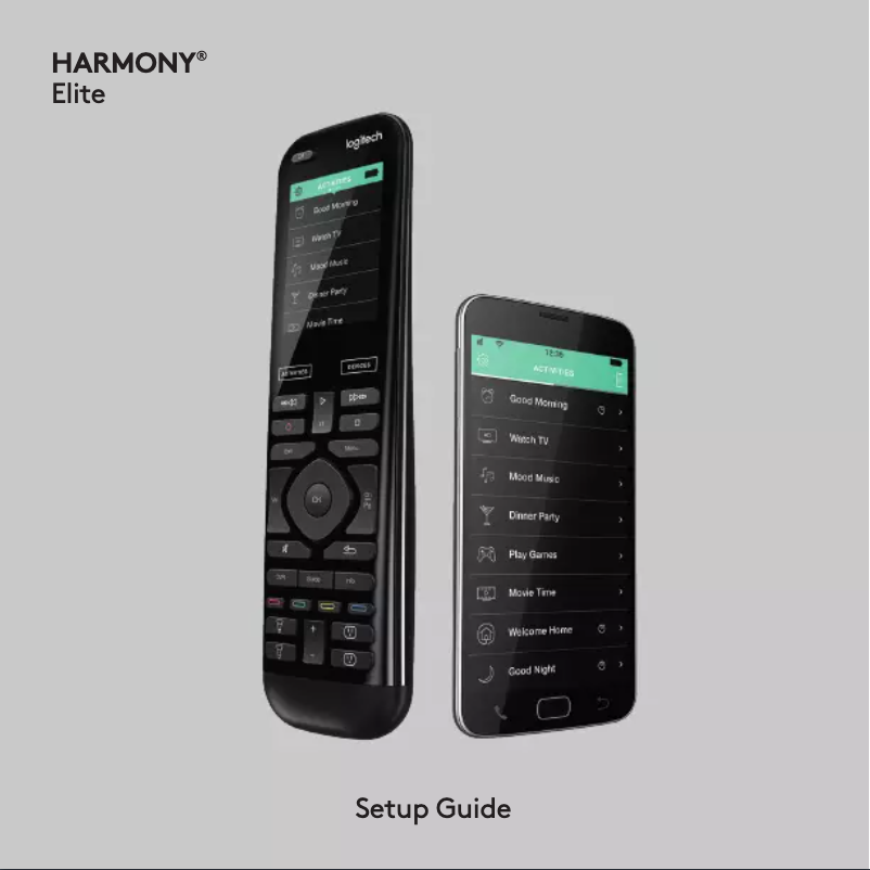 First page image of the manual for Harmony Elite