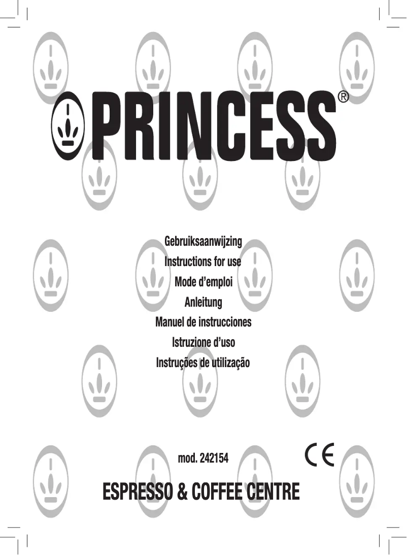 Page 1 of the manual User Manual Princess Espresso & Coffee Centre 242154