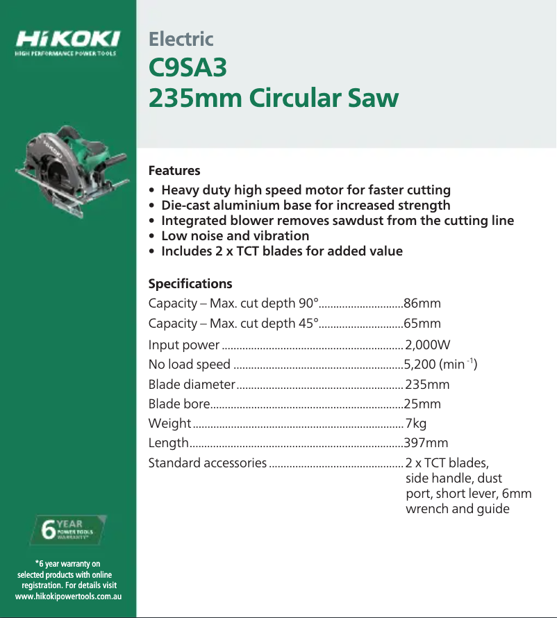 First page image of the manual for C 9SA3