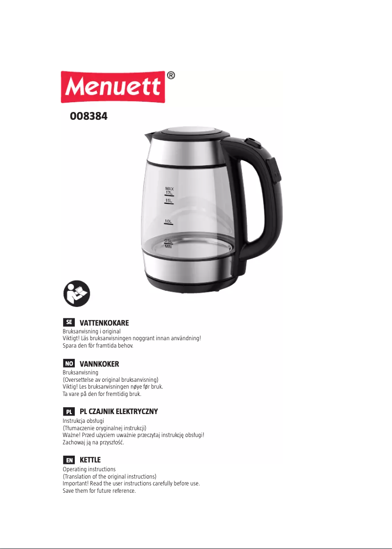 Page 1 of the manual User Manual Menuett 008-384