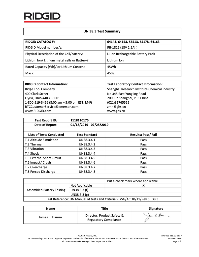 Page 1 of the manual Safety Instructions Ridgid RE 60