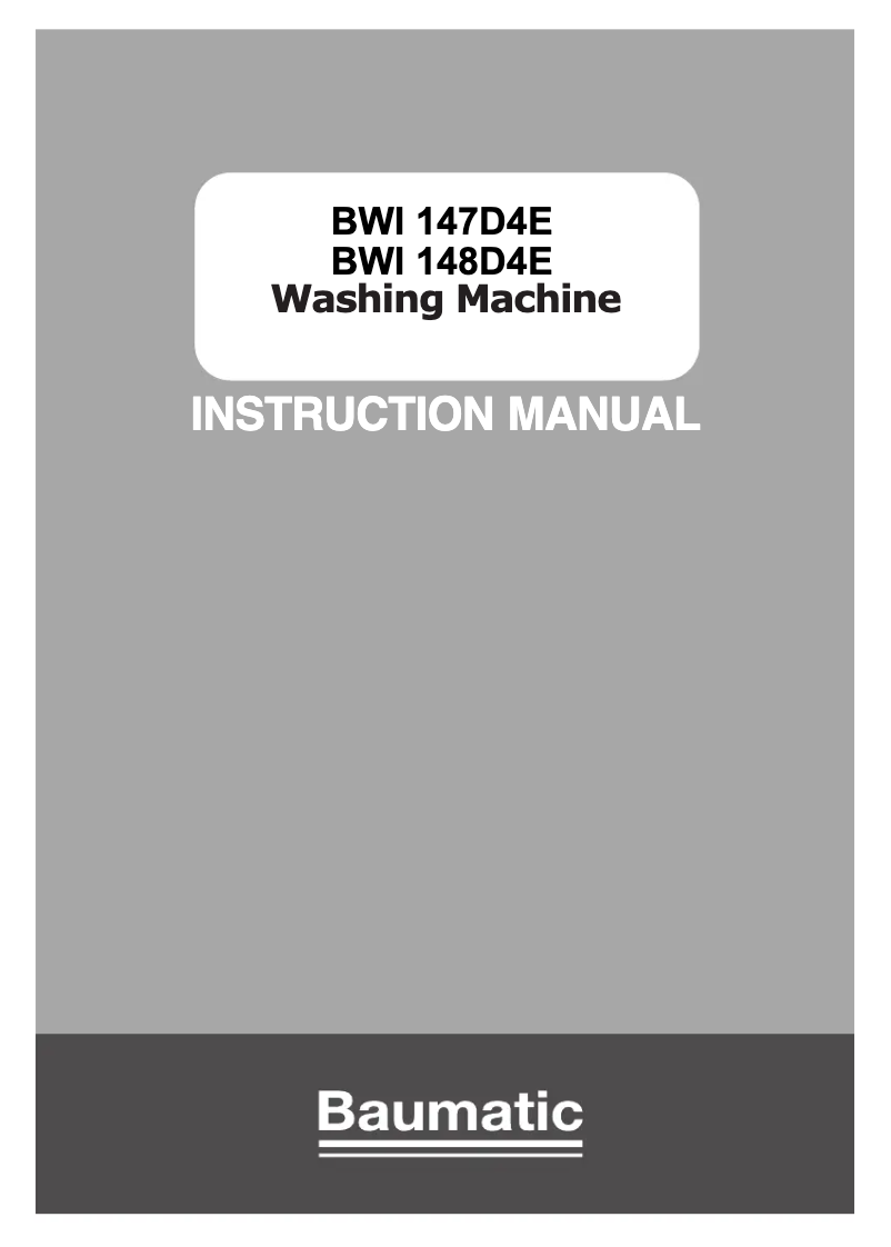 Page 1 of the manual User Manual Baumatic BWI 148D4E