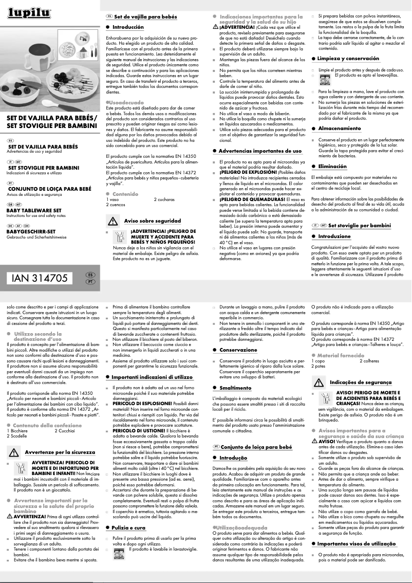 Page 1 de la notice Manuel utilisateur Lupilu HG03691A