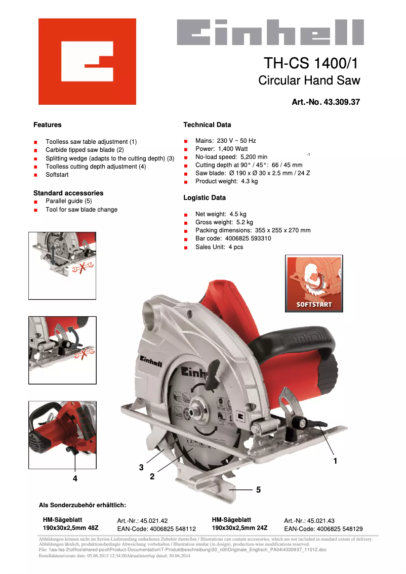 First page image of the manual for TC-CS 1400