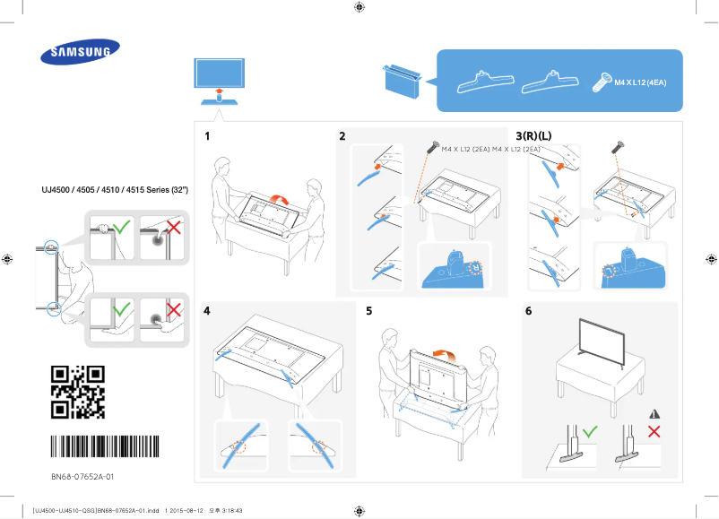 First page image of the manual for UE32J4500AKXXU