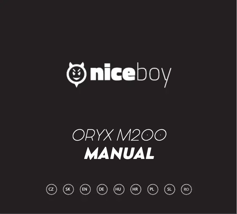 First page image of the manual for ORYX M200
