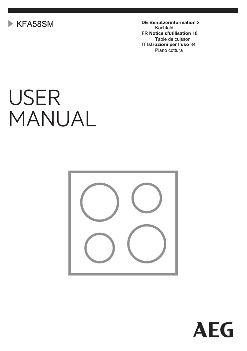 Page 1 of the manual User Manual AEG KFA58SM
