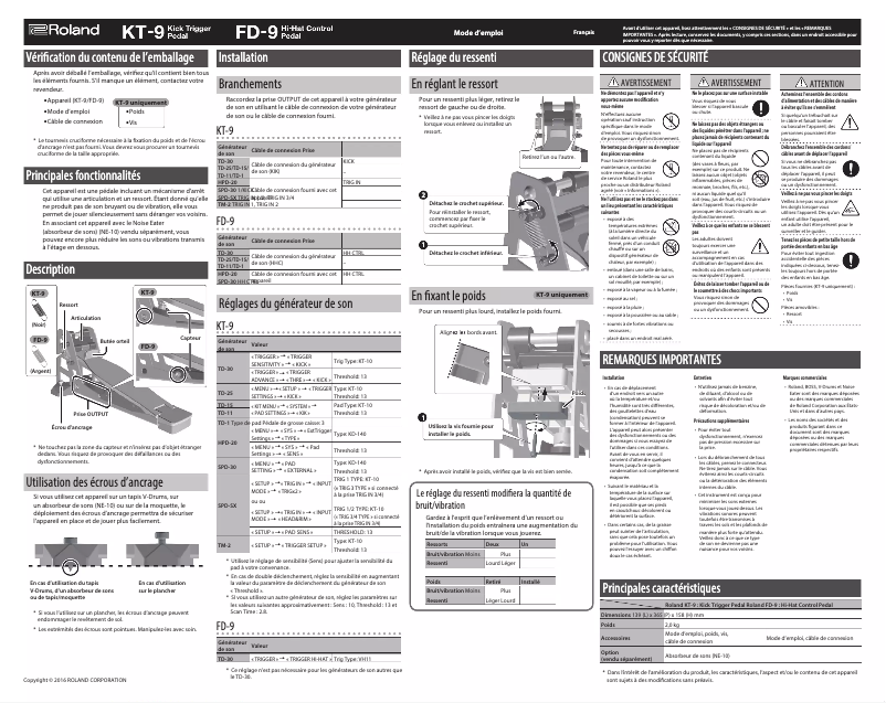 First page image of the manual for KT-9