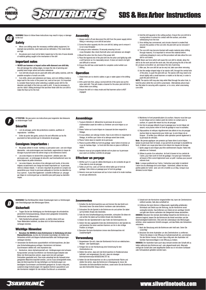 Page 1 of the manual User Manual Silverline 793793