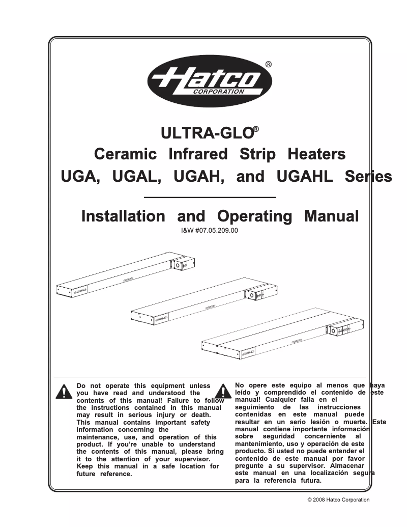 First page image of the manual for Ultra-Glo UGAL-60D