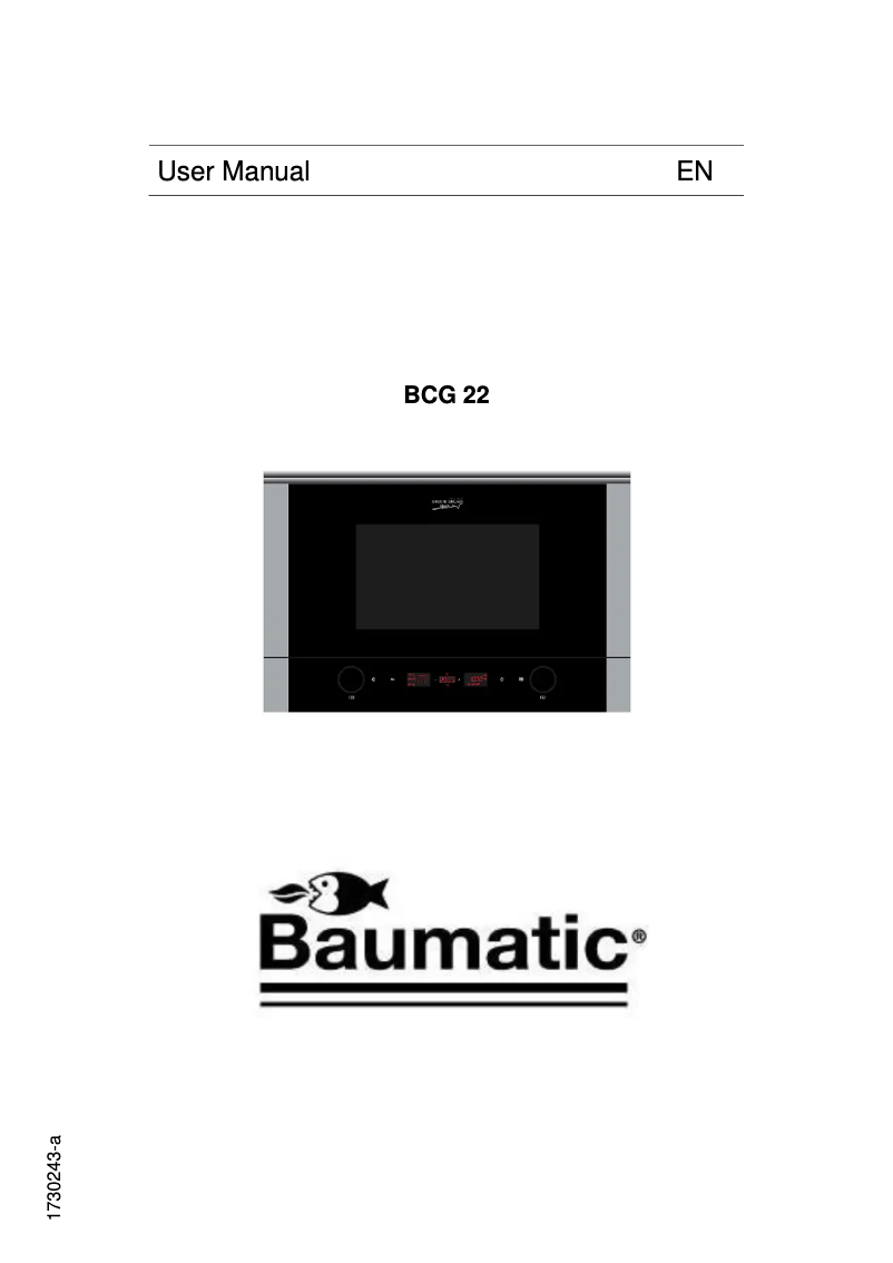 Page 1 of the manual User Manual Baumatic BCG22