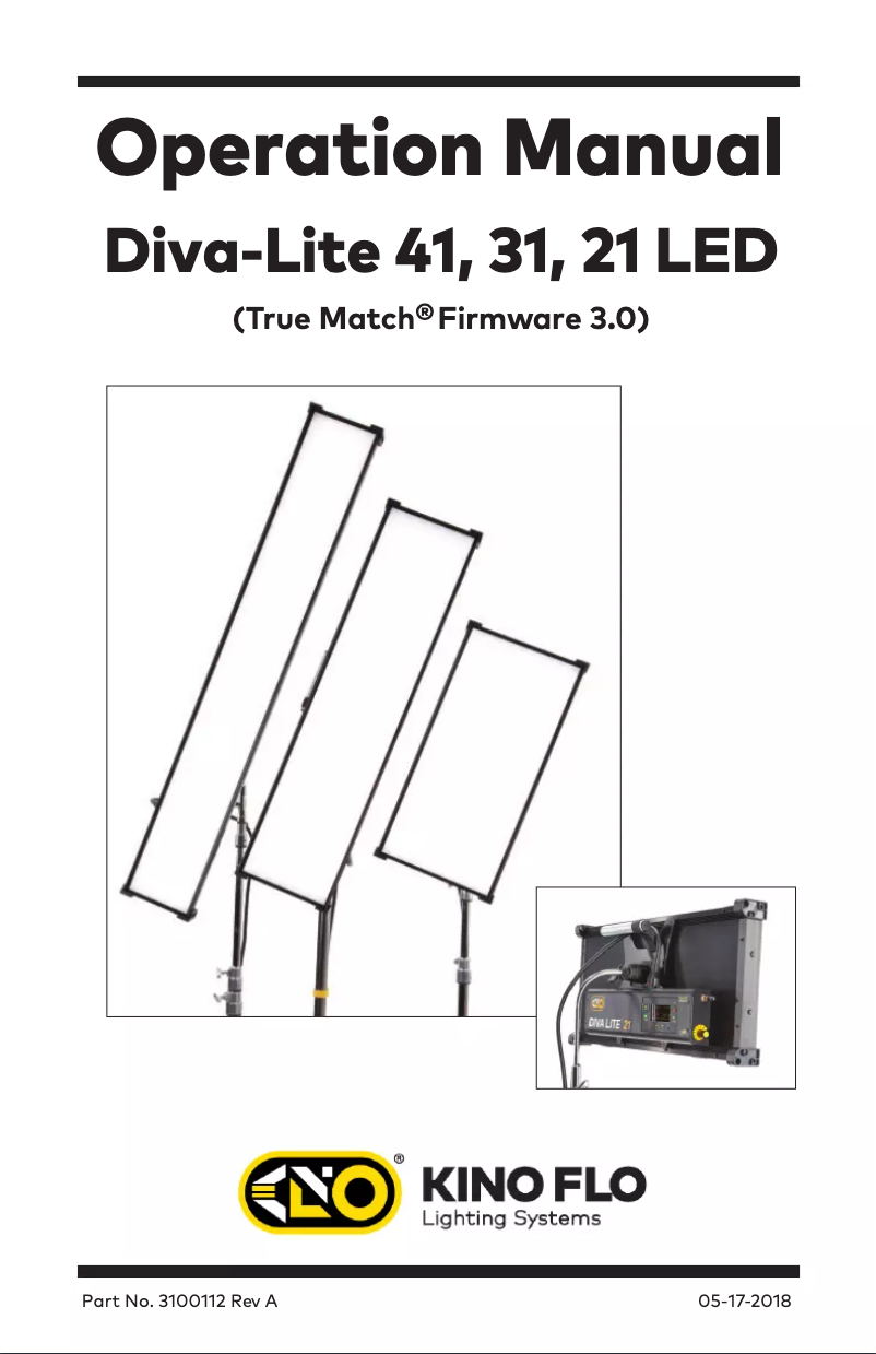 Page 1 of the manual User Manual Kino Flo Diva-Lite 21 LED