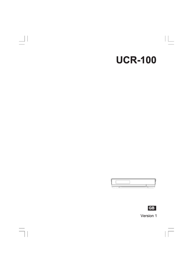 First page image of the manual for UCR-100