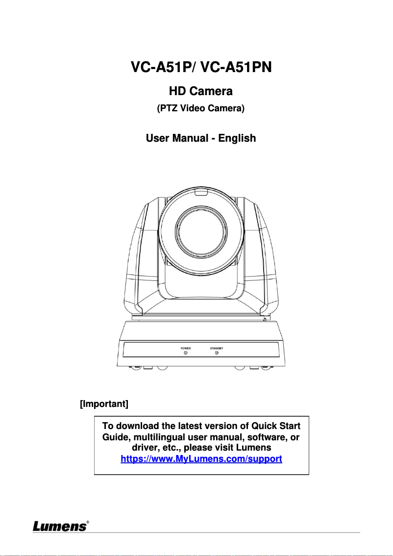 First page image of the manual for VC-A51