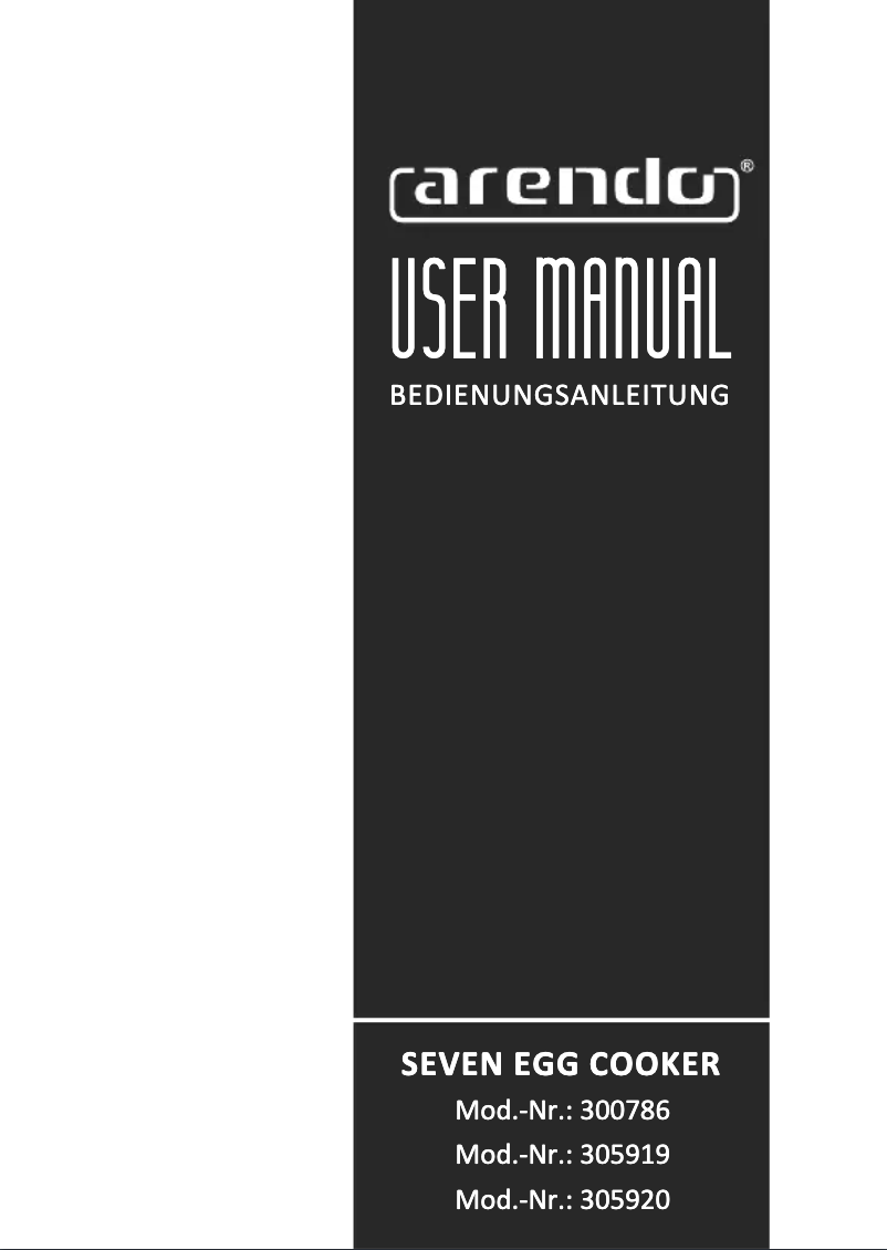 Page 1 of the manual User Manual Arendo Sevencook 305919