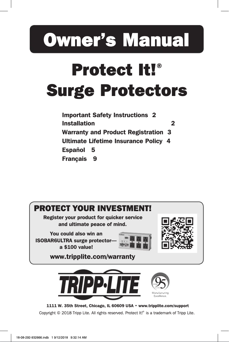 Image de la première page du manuel de l'appareil Protect It! TLP616USB