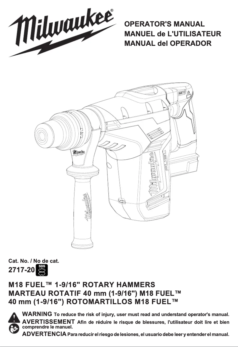 Page 1 of the manual User Manual Milwaukee M18 Fuel 2717-22HD