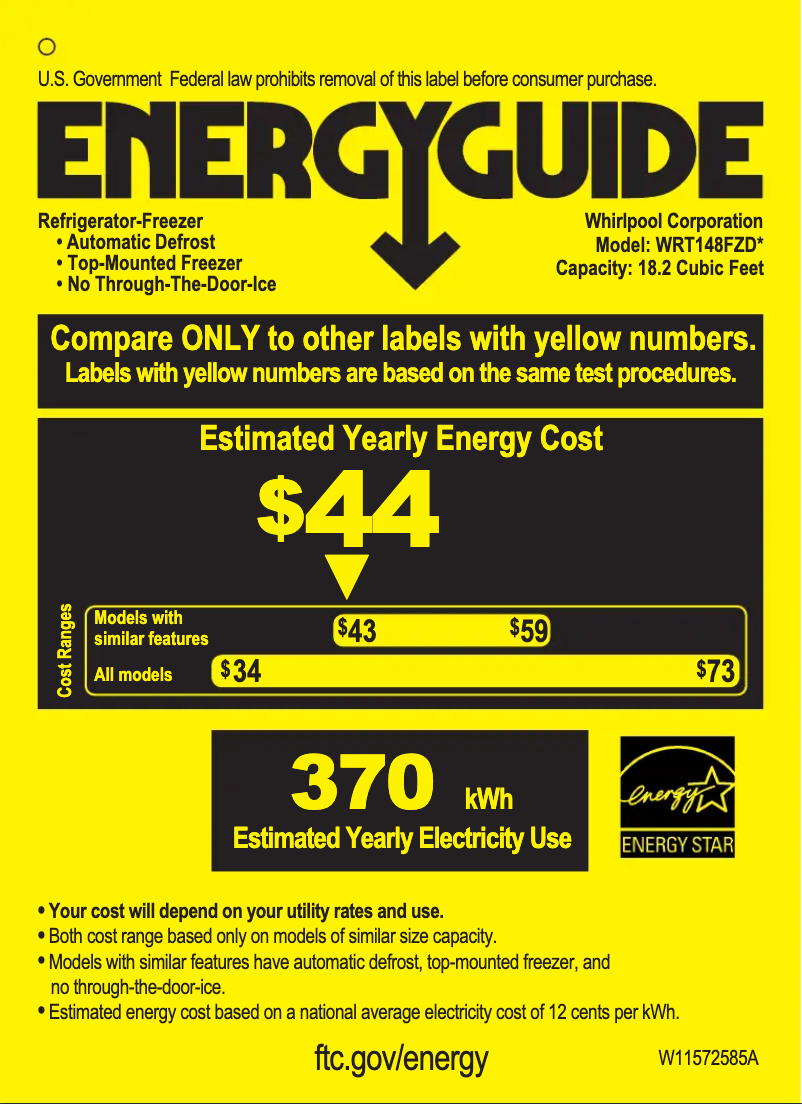 First page image of the manual for WRT148FZDM