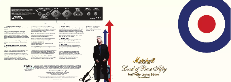 Page 1 de la notice Manuel utilisateur Marshall Paul Weller