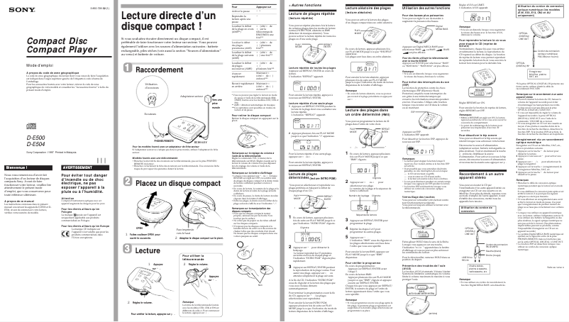 First page image of the manual for D-E504
