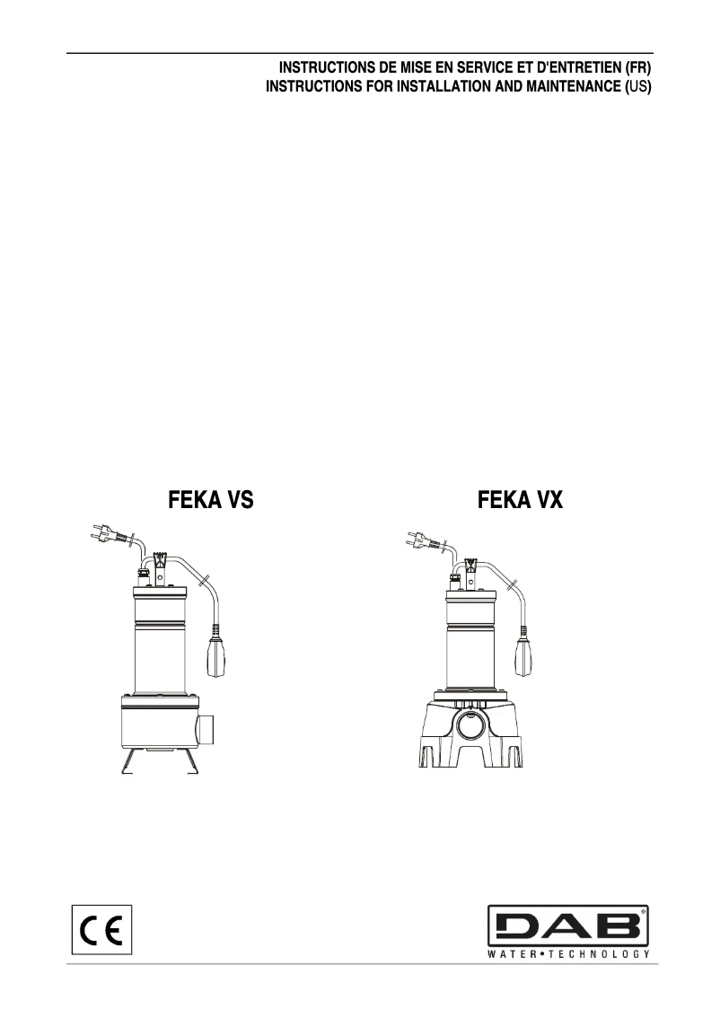 First page image of the manual for Feka VS