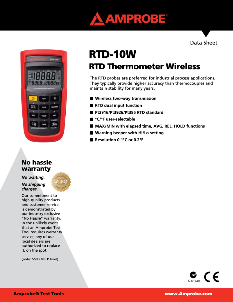 First page image of the manual for RTD-10W