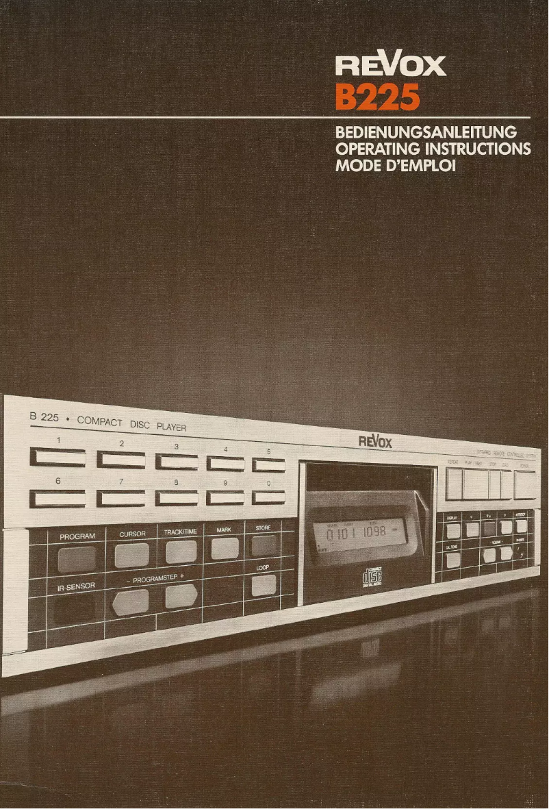 Page 1 of the manual User Manual Revox B225