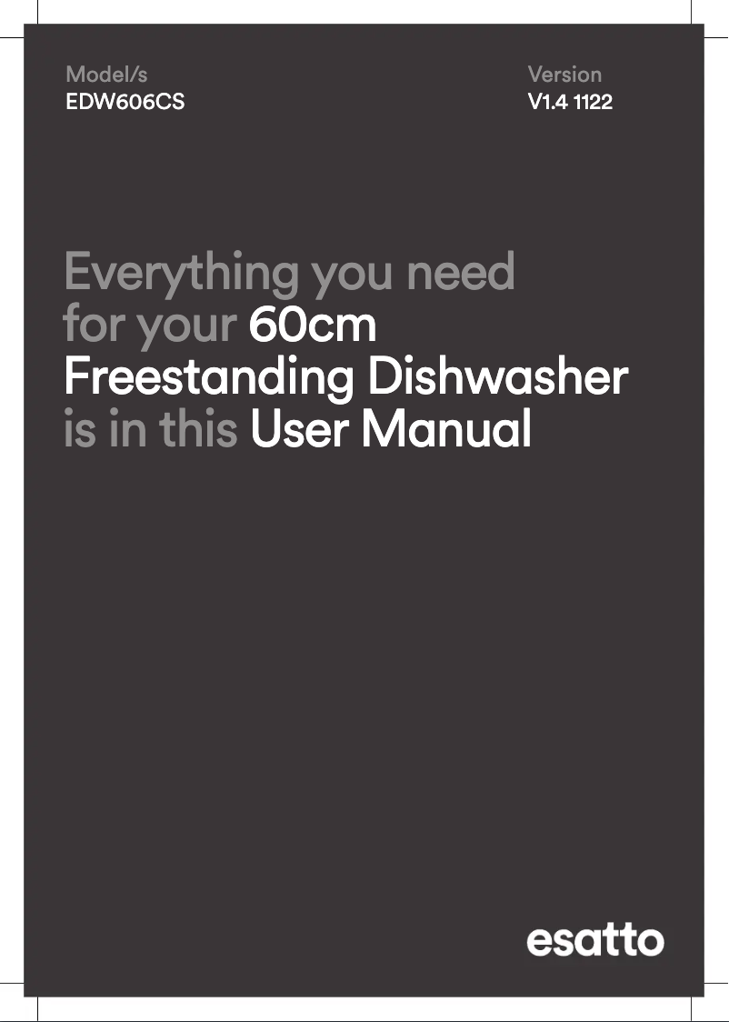 Page 1 of the manual User Manual Esatto EDW606CS