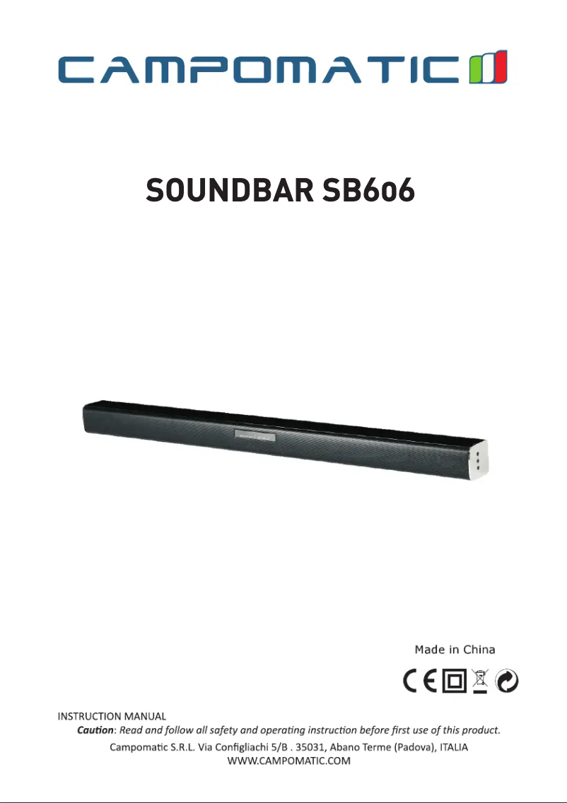 Page 1 of the manual User Manual Campomatic SB606