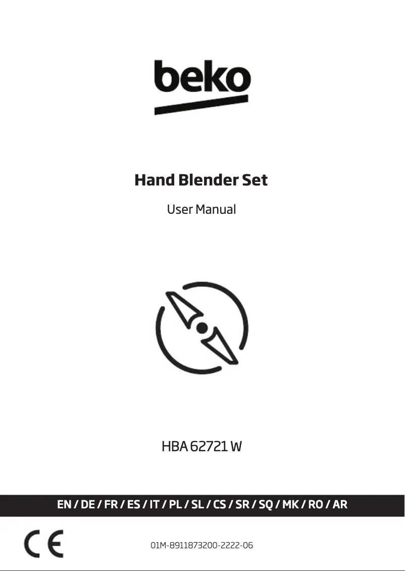 First page image of the manual for HBA 62721 W