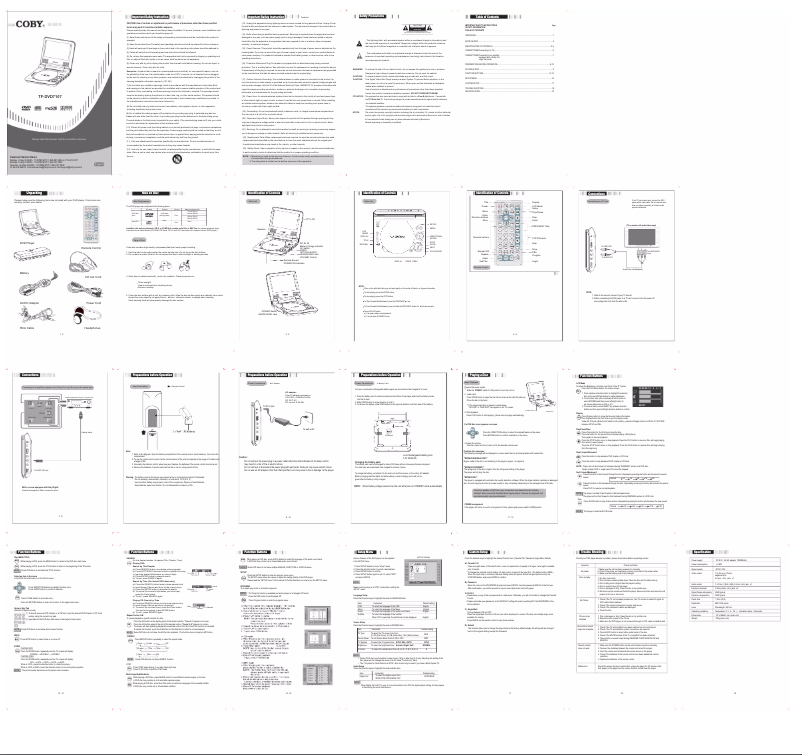 Page 1 of the manual User Manual Coby TF-DVD7107