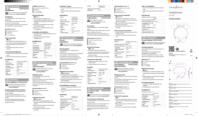 First page image of the manual for HPWD4000RD