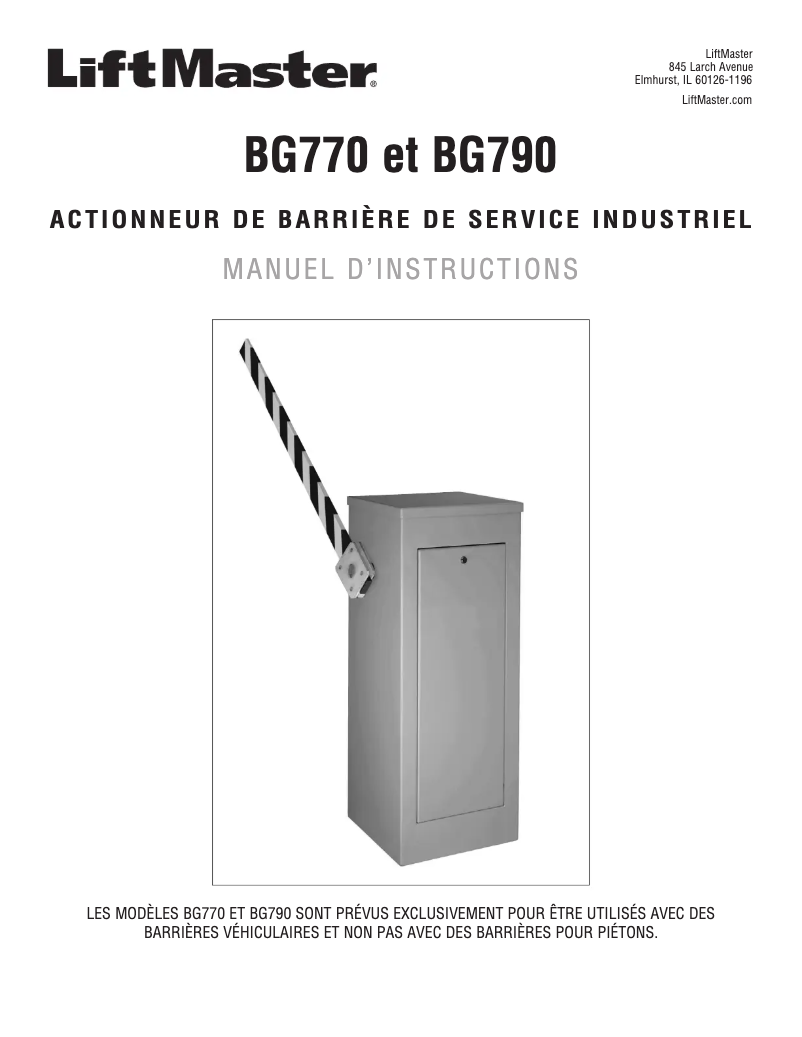 Page 1 of the manual User Manual LiftMaster SL580