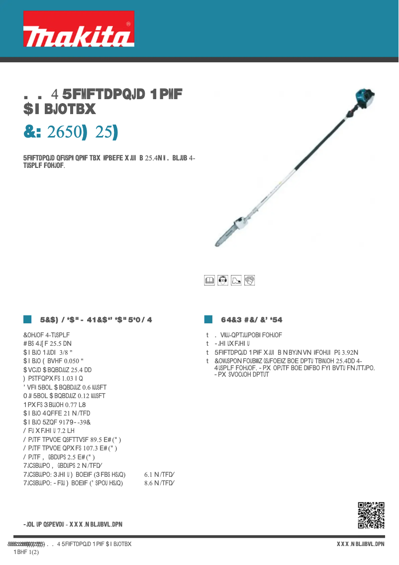 First page image of the manual for EY2650H25H