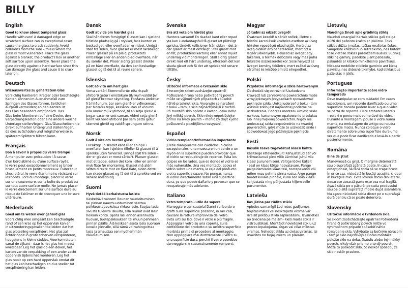 Page 1 of the manual User Manual Ikea BILLY 804.156.04