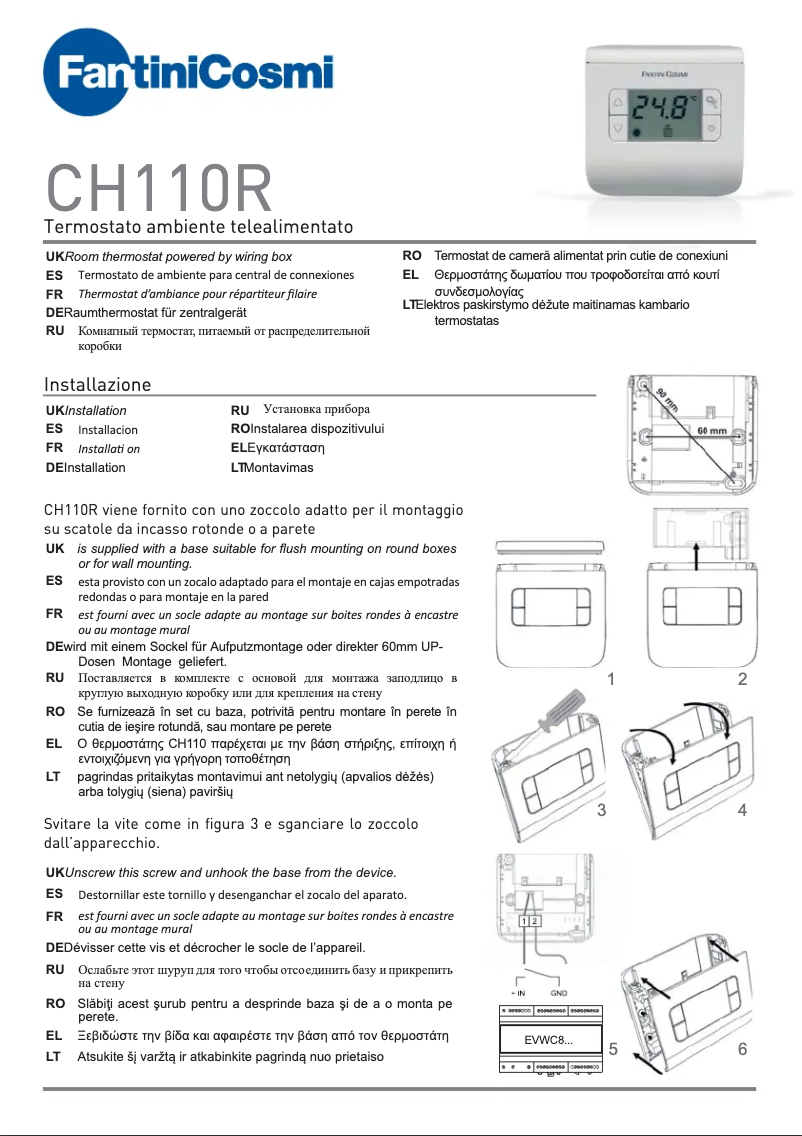 First page image of the manual for CH110R