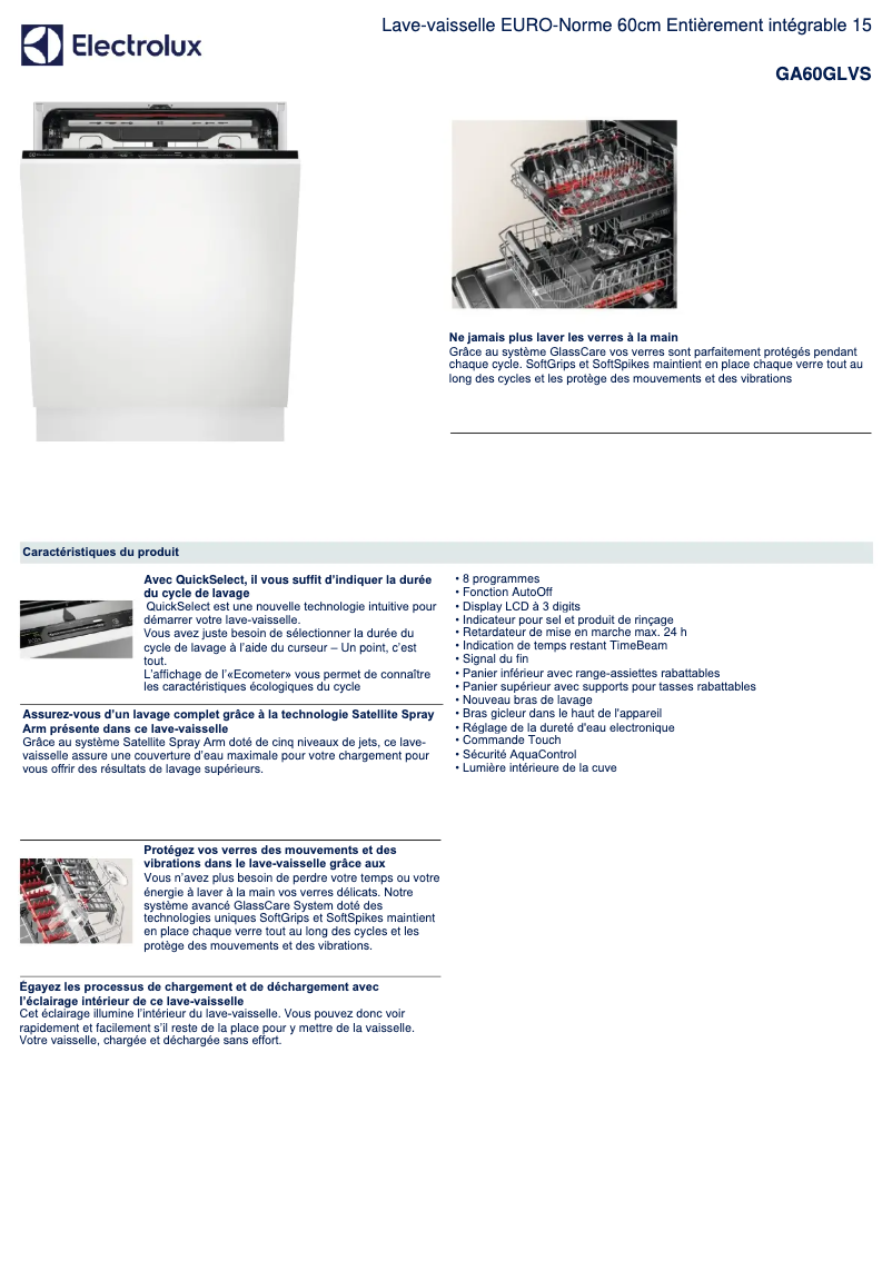 First page image of the manual for GA60GLVS