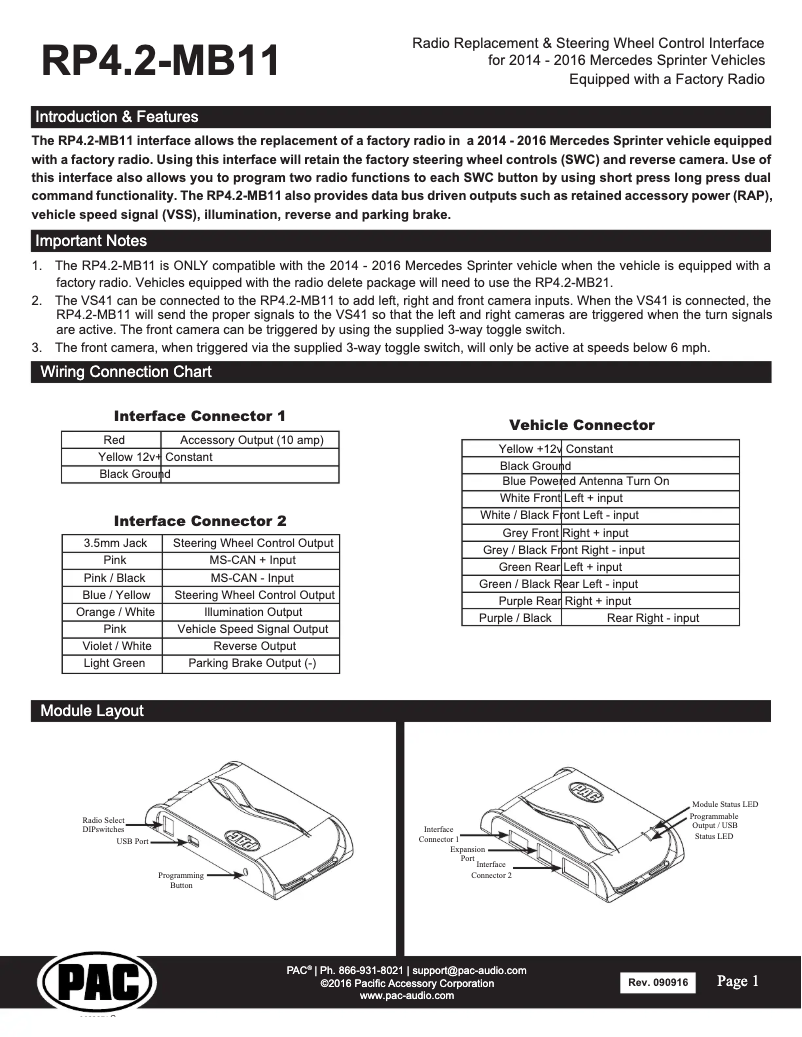 First page image of the manual for RP4.2-MB11