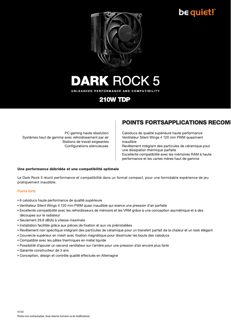 First page image of the manual for Dark Rock 5