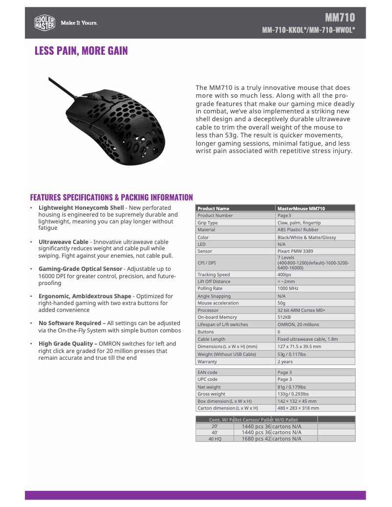 Page 1 of the manual User Manual Cooler Master MM710