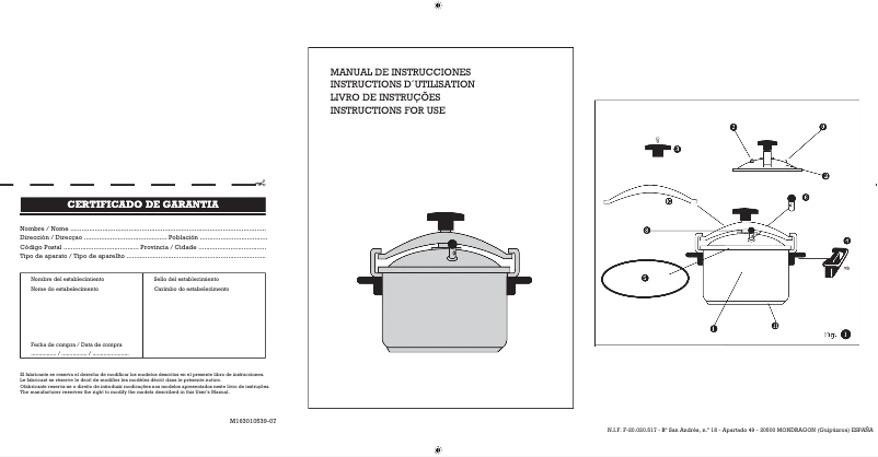 Page 1 of the manual User Manual Fagor Classic 6