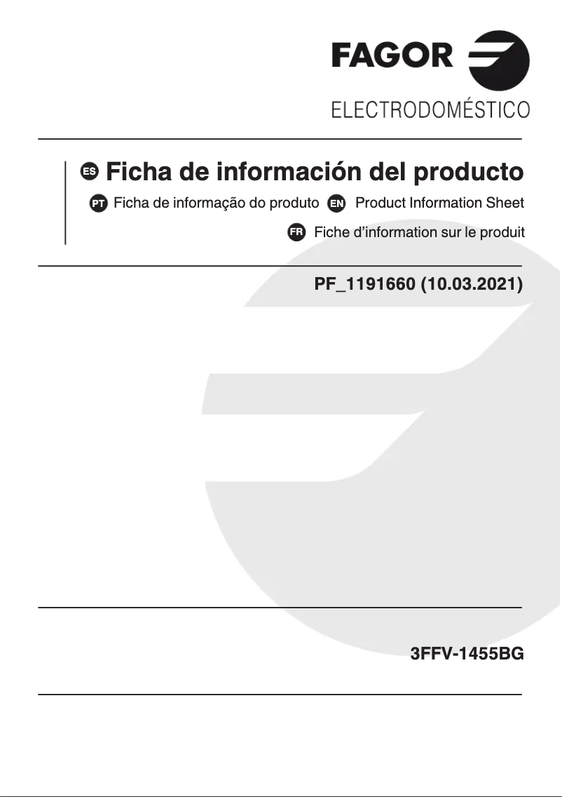 First page image of the manual for 3FFV-1455BG