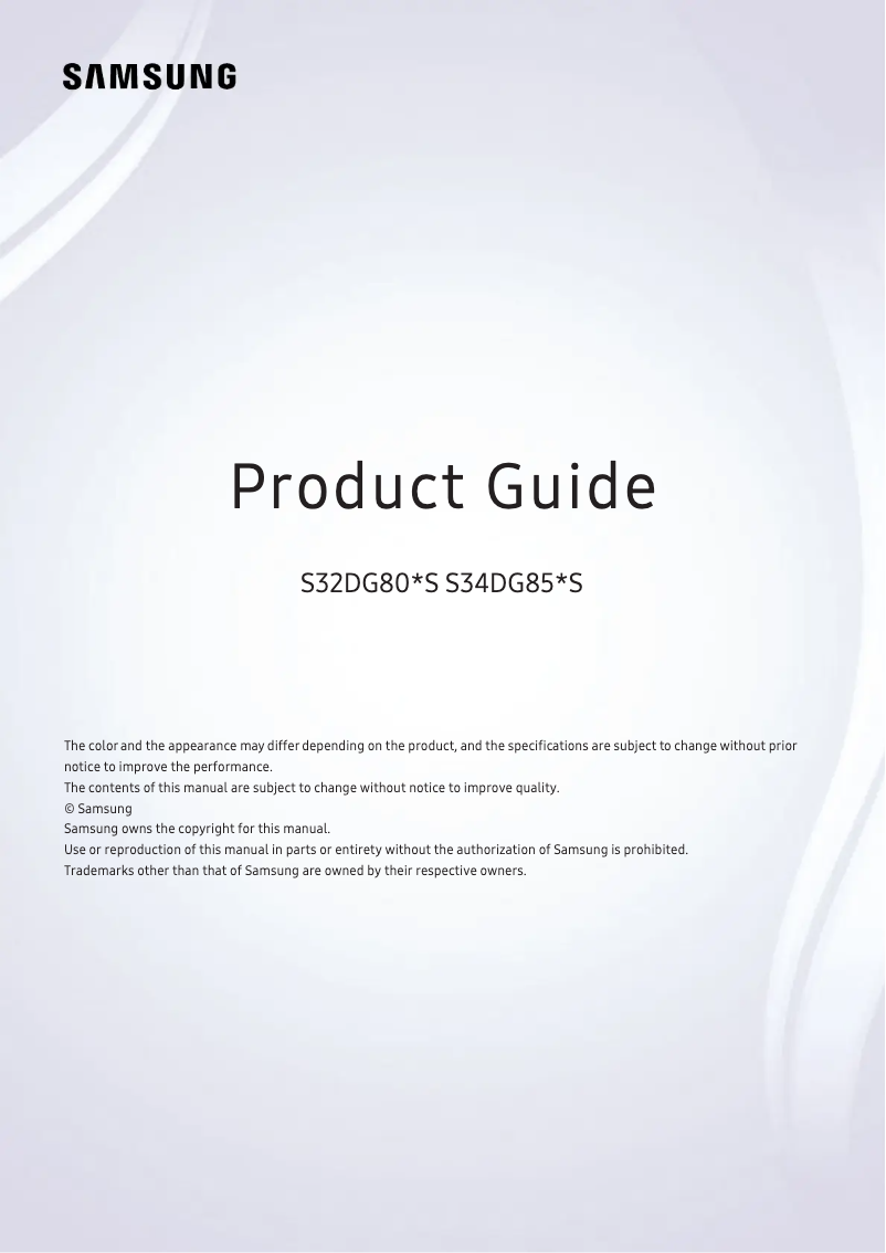 First page image of the manual for S32DG802SN