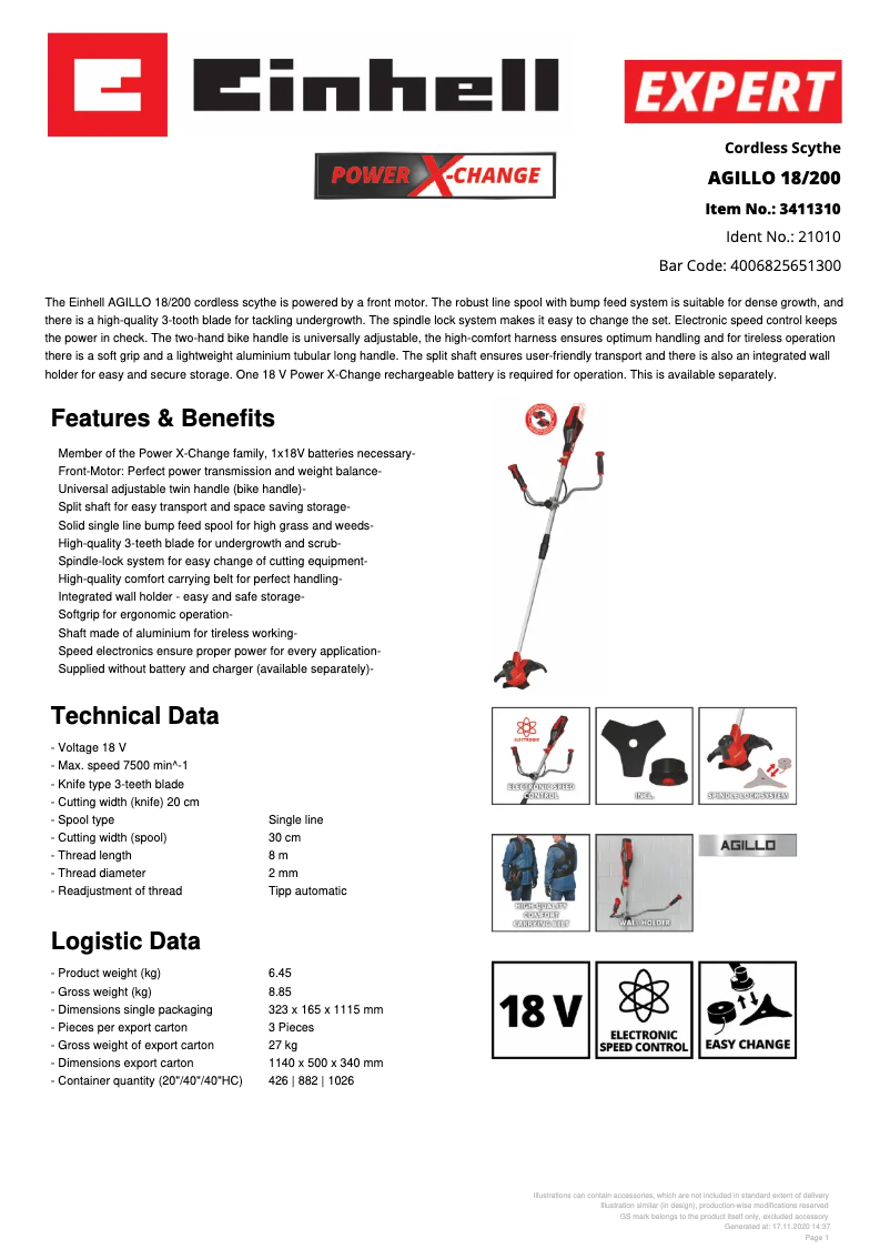 First page image of the manual for AGILLO 18/200