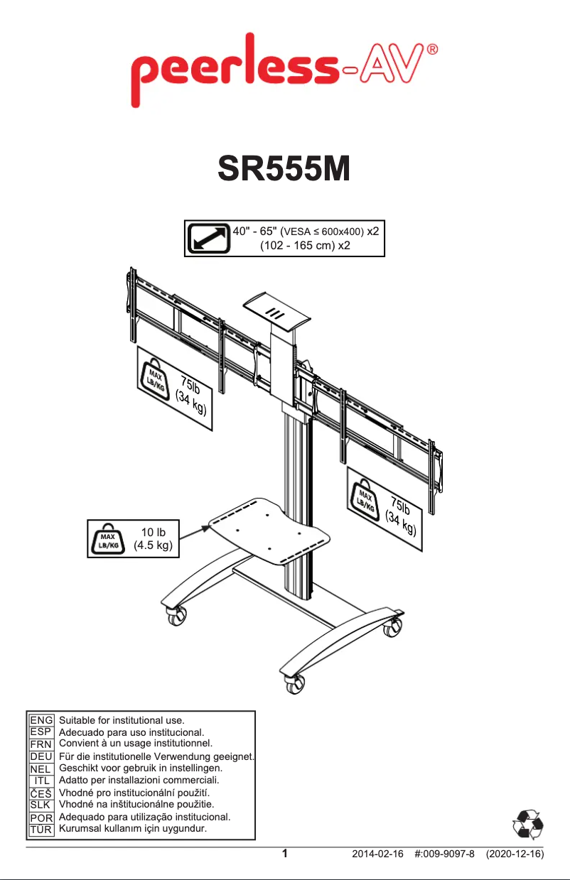 Page 1 of the manual User Manual Peerless-AV SR555M